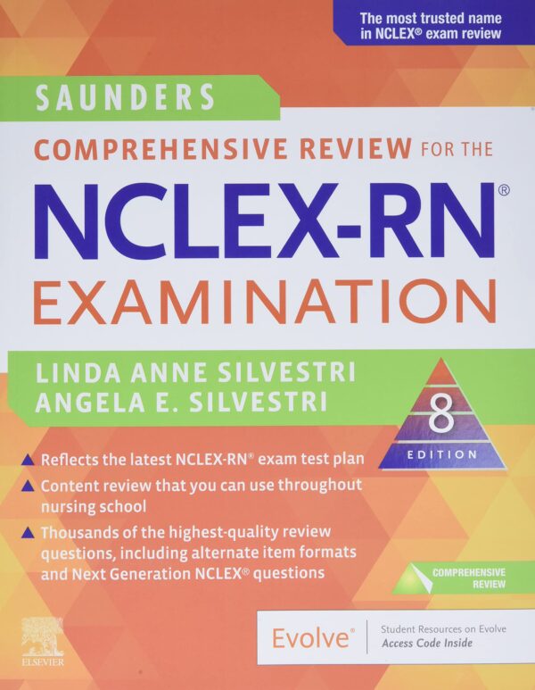 The Saunders Comprehensive Review for the NCLEX-RN Examination, 8th Edition is a must-have resource for nursing students preparing for the NCLEX-RN exam. With over 5,000 practice questions and detailed answer explanations, this guide is designed to help you succeed. Buy it today to ensure you're fully prepared and confident on exam day. Ideal for both self-study and classroom use, this comprehensive review book is an essential investment in your nursing career.